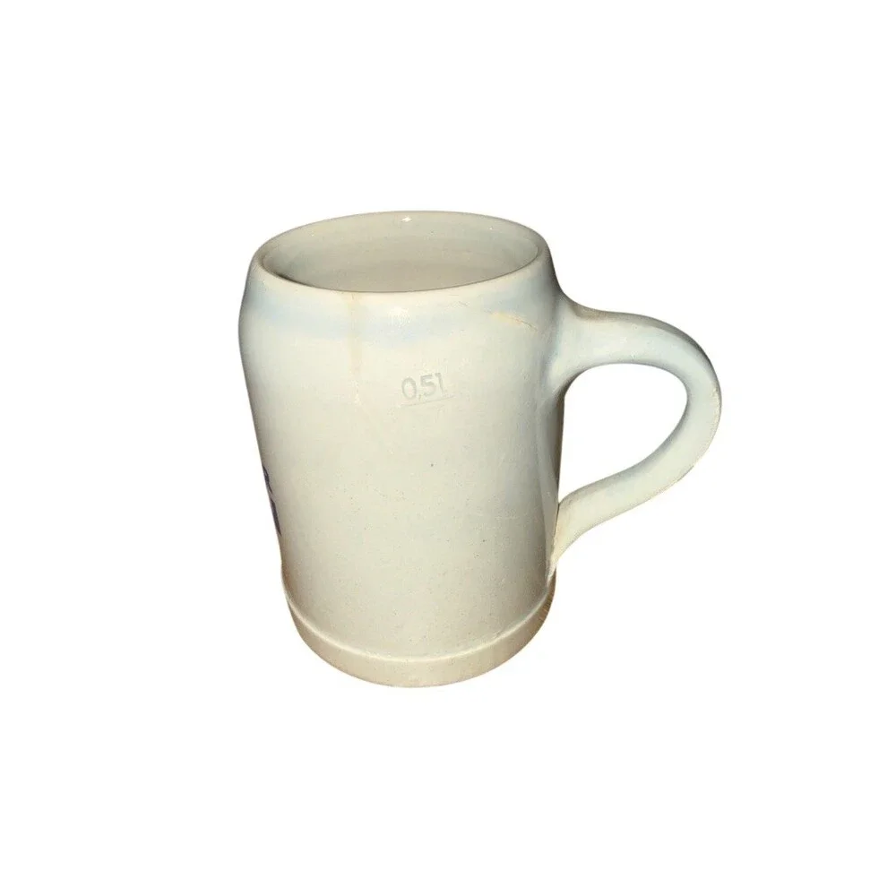 Dortmunder Kronen Beer Stein Mug 0.5L White Brewery Logo Breweriana